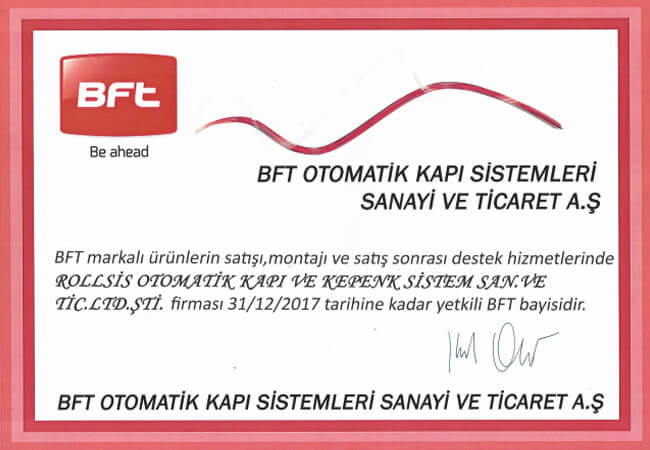 BFT CERTIFICATE